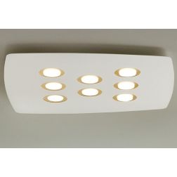 DEMETRA PLAFONIERA BIANCA CON 8 COLORI ANELLI A SCELTA LAMPADINE LED SOSTITUIBILI NON INCLUSE Illuminando - Cristalensi Shop Onl