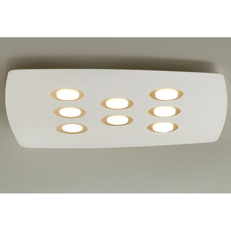 DEMETRA PLAFONIERA BIANCA CON 8 COLORI ANELLI A SCELTA LAMPADINE LED SOSTITUIBILI NON INCLUSE Illuminando - Cristalensi Shop Onl