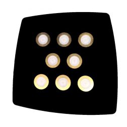 DEMETRA PLAFONIERA NERA CON 8 COLORI ANELLI A SCELTA LAMPADINE LED SOSTITUIBILI NON INCLUSE Illuminando - Cristalensi Shop Onlin