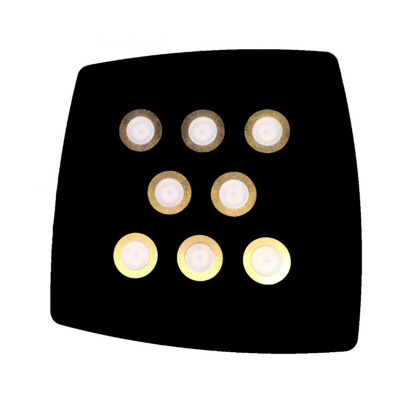 DEMETRA PLAFONIERA NERA CON 8 COLORI ANELLI A SCELTA LAMPADINE LED SOSTITUIBILI NON INCLUSE Illuminando - Cristalensi Shop Onlin