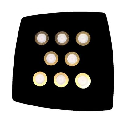 DEMETRA PLAFONIERA NERA CON 8 COLORI ANELLI A SCELTA LAMPADINE LED SOSTITUIBILI NON INCLUSE Illuminando - Cristalensi Shop Onlin
