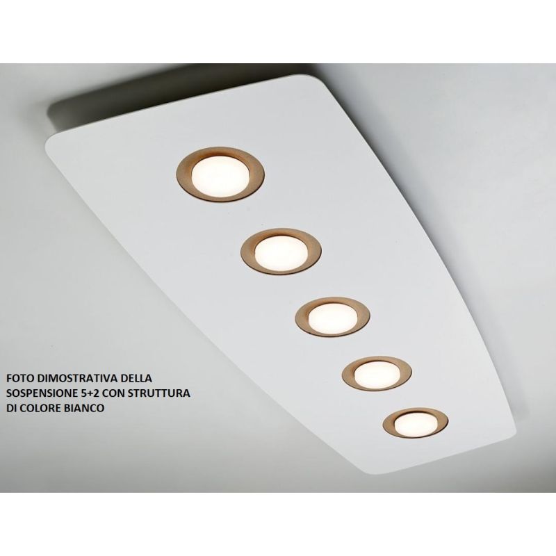 DEMETRA BIANCA SOSPENSIONE MODERNA 7 LUCI DI ILLUMINANDO CON ANELLI IN 8 COLORI A SCELTA Illuminando - Cristalensi Shop Online