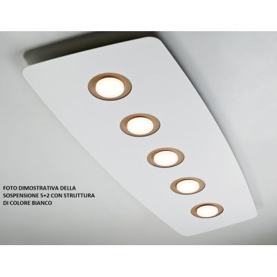 DEMETRA BIANCA SOSPENSIONE MODERNA 7 LUCI DI ILLUMINANDO CON ANELLI IN 8 COLORI A SCELTA Illuminando - Cristalensi Shop Online