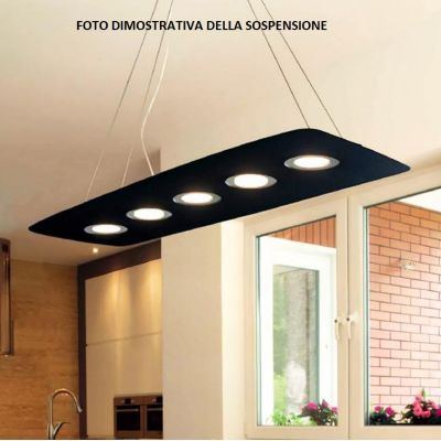 DEMETRA BIANCA SOSPENSIONE MODERNA 7 LUCI DI ILLUMINANDO CON ANELLI IN 8 COLORI A SCELTA Illuminando - Cristalensi Shop Online