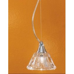 DOMUS SP1 SOSPENSIONE SINGOLA IN METALLO CROMO E VETRO TRASPARENTE ATTACCO G9 Illuminando - Cristalensi Shop Online