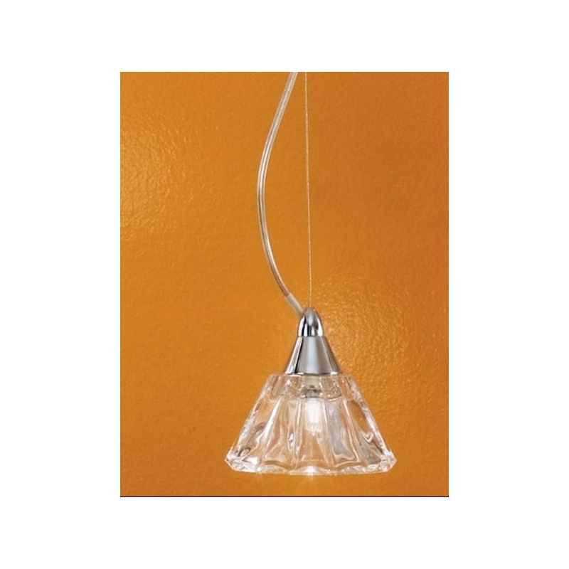 DOMUS SP1 SOSPENSIONE SINGOLA IN METALLO CROMO E VETRO TRASPARENTE ATTACCO G9 Illuminando - Cristalensi Shop Online
