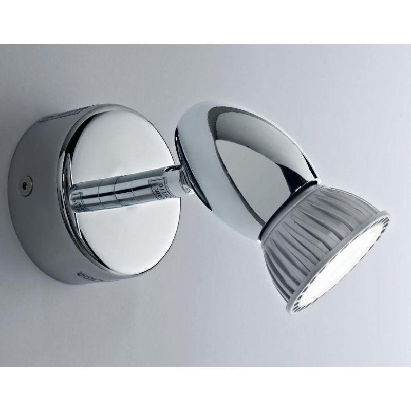 ELIO 1 LED SPOT CROMO LUCIDO DIREZIONABILE CON SNODO LAMPADINA LED SOSTITUIBILE Illuminando - Cristalensi Shop Online