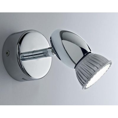 ELIO 1 LED SPOT CROMO LUCIDO DIREZIONABILE CON SNODO LAMPADINA LED SOSTITUIBILE Illuminando - Cristalensi Shop Online