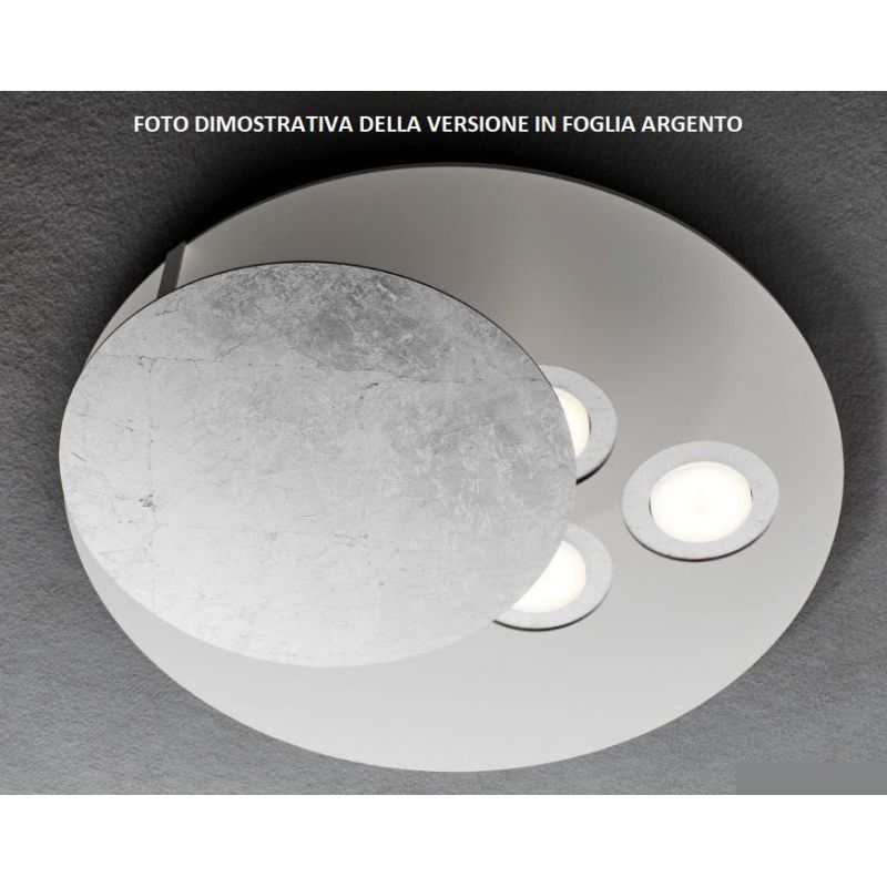 EMISFERO PLAFONIERA 3 LUCI IN METALLO BIANCO CON 8 COLORI DI CERCHI A SCELTA LAMPADINE GX53 Illuminando - Cristalensi Shop Onlin