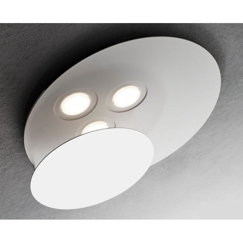 EMISFERO PLAFONIERA 3 LUCI IN METALLO BIANCO CON 8 COLORI DI CERCHI A SCELTA LAMPADINE GX53 Illuminando - Cristalensi Shop Onlin