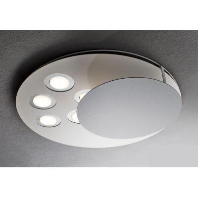 EMISFERO PLAFONIERA 5 LUCI IN METALLO BIANCO CON 8 COLORI DI CERCHI A SCELTA LAMPADINE GX53 Illuminando - Cristalensi Shop Onlin