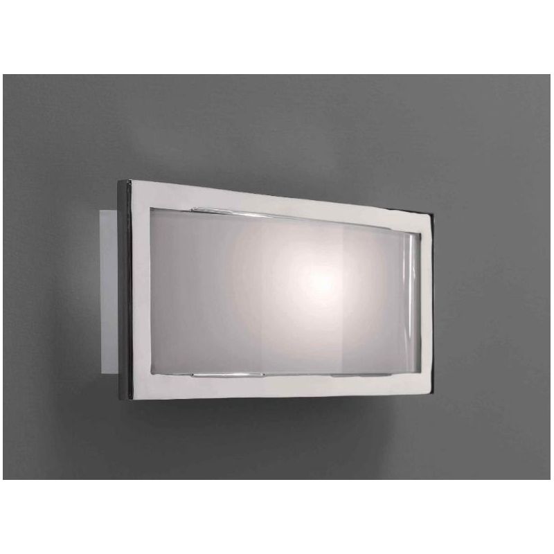 FIBBIA APPLIQUE PICCOLO CON CORNICE CROMO LUCIDA E VETRO LUCIDO MODERNA DI ILLUMINANDO Illuminando - Cristalensi Shop Online