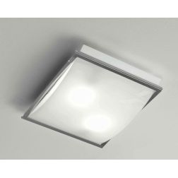 FIBBIA PLAFONIERA GRANDE CORNICE CROMO VETRO BIANCO MODERNA ECONOMICA DI ILLUMINANDO Illuminando - Cristalensi Shop Online