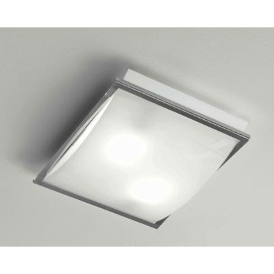 FIBBIA PLAFONIERA GRANDE CORNICE CROMO VETRO BIANCO MODERNA ECONOMICA DI ILLUMINANDO Illuminando - Cristalensi Shop Online