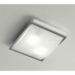 FIBBIA PLAFONIERA PICCOLA RETTANGOLARE CROMO CON VETRO BIANCO ECONOMICA MODERNA Illuminando - Cristalensi Shop Online