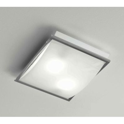 FIBBIA PLAFONIERA PICCOLA RETTANGOLARE CROMO CON VETRO BIANCO ECONOMICA MODERNA Illuminando - Cristalensi Shop Online