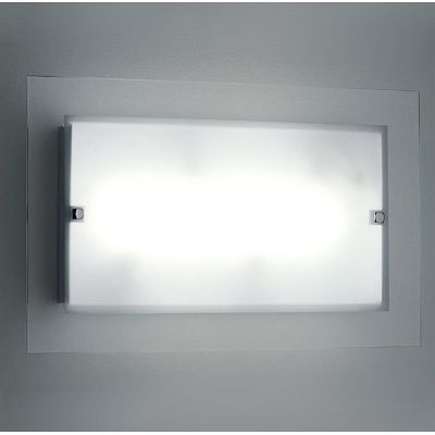 FLAT APPLIQUE/PLAFONIERA IN VETRO SATINATO BIANCO MODERNA DI ILLUMINANDO Illuminando - Cristalensi Shop Online