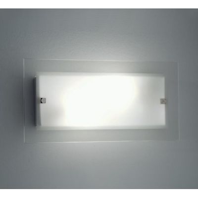 FLAT APPLIQUE PICCOLA IN VETRO SATINATO BIANCO DESIGN MODERNO DI ILLUMINANDO Illuminando - Cristalensi Shop Online