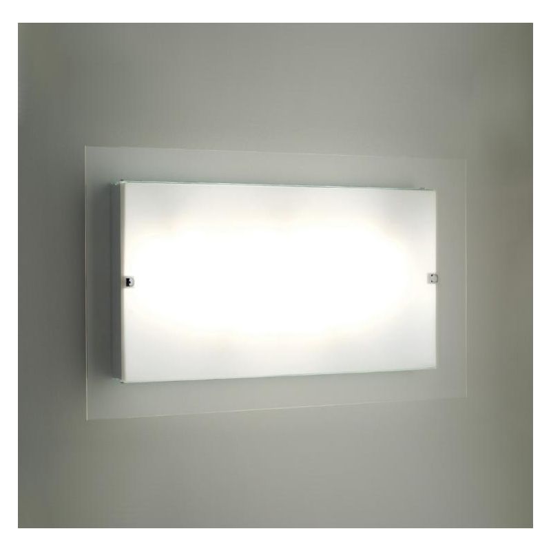 FLAT PLAFONIERA IN VETRO RETTANGOLARE GRANDE Illuminando - Cristalensi Shop Online