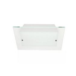 FLAT PLAFONIERA PICCOLA MODERNA 30X30 IN VETRO SATINATO BIANCO DI ILLUMINANDO Illuminando - Cristalensi Shop Online 2