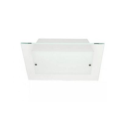 FLAT PLAFONIERA PICCOLA MODERNA 30X30 IN VETRO SATINATO BIANCO DI ILLUMINANDO Illuminando - Cristalensi Shop Online