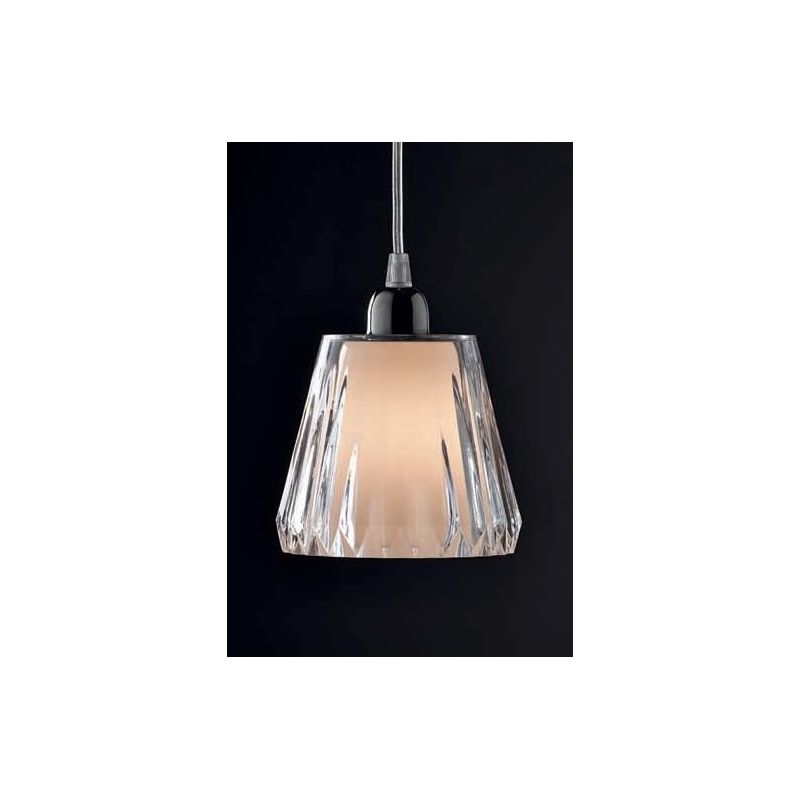 GAIA 8 LAMPADARIO SOSPENSIONE 8 LUCI PIATTO CROMO D.60 DIFFUSORI ACRILICO 3 COLORI Illuminando - Cristalensi Shop Online