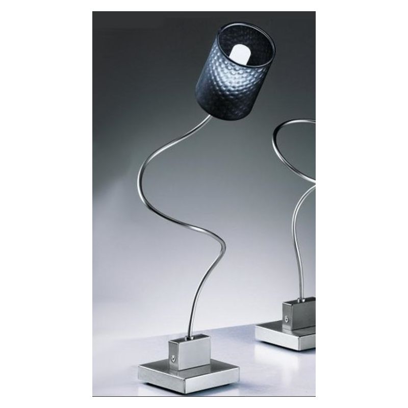 GINEVRA CHIC LAMPADA DA TAVOLO IN METALLO CROMO CON STELO SEMIRIGIDO E PARALUME Illuminando - Cristalensi Shop Online