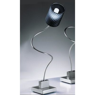 GINEVRA CHIC LAMPADA DA TAVOLO IN METALLO CROMO CON STELO SEMIRIGIDO E PARALUME Illuminando - Cristalensi Shop Online