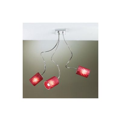 GINEVRA CHIC 3 LAMPADA DA SOFFITTO O PARETE IN METALLO CROMO O NICHEL SATINATO CON BRACCI SEMIRIGIDI Illuminando - Cristalensi S