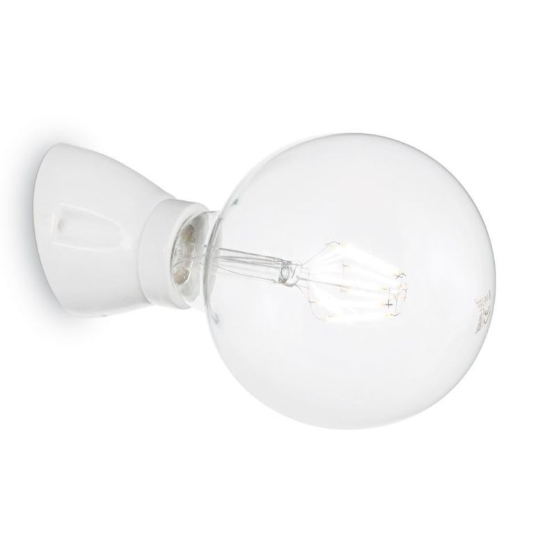 LAMPADA DA PARETE IN CERAMICA BIANCA SMALTO O NERA OPACA PORTALAMPADE E27 CRISTALENSI - Cristalensi Shop Online