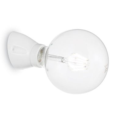 LAMPADA DA PARETE IN CERAMICA BIANCA SMALTO O NERA OPACA PORTALAMPADE E27 CRISTALENSI - Cristalensi Shop Online