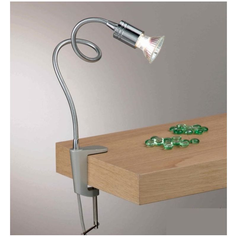 GINEVRA FLEX BRACCIO FLESSIBILE LAMPADINA LED E MORSETTO IN METALLO CROMATO Illuminando - Cristalensi Shop Online