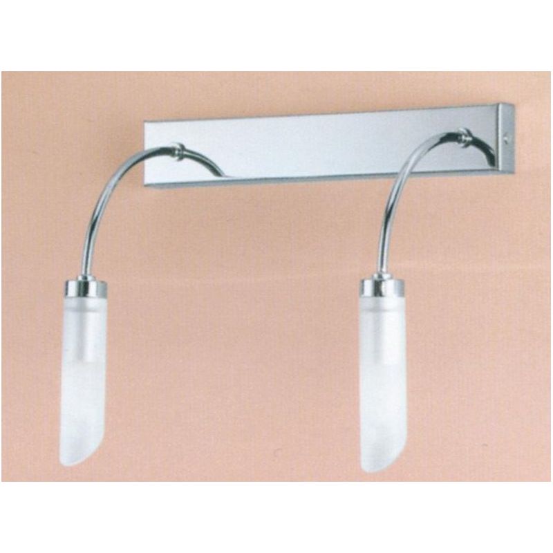 GOCCIA 2 LAMPADA DA PARETE IN METALLO CROMO CON DUE DIFFUSORI IN VETRO SATINATO Illuminando - Cristalensi Shop Online