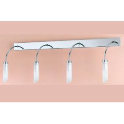 GOCCIA 4 LAMPADA DA PARETE IN METALLO CROMO CON QUATTRO DIFFUSORI IN VETRO SATINATO Illuminando - Cristalensi Shop Online