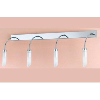 GOCCIA 4 LAMPADA DA PARETE IN METALLO CROMO CON QUATTRO DIFFUSORI IN VETRO SATINATO Illuminando - Cristalensi Shop Online