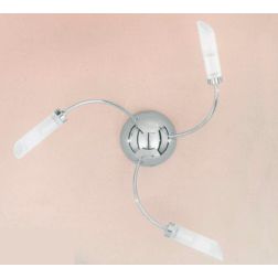 GOCCIA PL3 PLAFONIERA MODERNA IN METALLO CROMO CON TRE PICCOLI DIFFUSORI IN VETRO SATINATO Illuminando - Cristalensi Shop Online