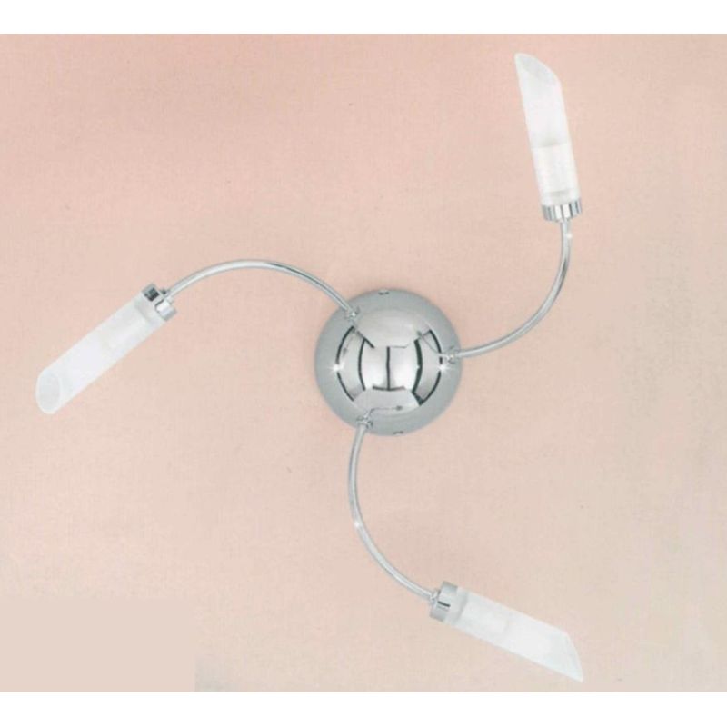 GOCCIA PL3 PLAFONIERA MODERNA IN METALLO CROMO CON TRE PICCOLI DIFFUSORI IN VETRO SATINATO Illuminando - Cristalensi Shop Online