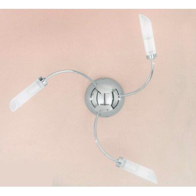 GOCCIA PL3 PLAFONIERA MODERNA IN METALLO CROMO CON TRE PICCOLI DIFFUSORI IN VETRO SATINATO Illuminando - Cristalensi Shop Online