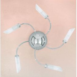 GOCCIA PL5 PLAFONIERA MODERNA IN METALLO CROMO CON CINQUE PICCOLI DIFFUSORI IN VETRO SATINATO Illuminando - Cristalensi Shop Onl 2