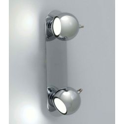 JIM BINARIO CROMO 2 LUCI CON SFERA ORIENTABILE A LED Illuminando - Cristalensi Shop Online 2