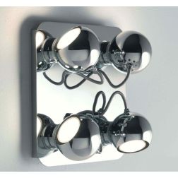 JIM PLAFONIERA IN METALLO CROMATO CON SFERE ORIENTABILI A LED SOSTITUIBILE Illuminando - Cristalensi Shop Online 2