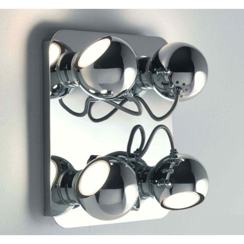 JIM PLAFONIERA IN METALLO CROMATO CON SFERE ORIENTABILI A LED SOSTITUIBILE Illuminando - Cristalensi Shop Online