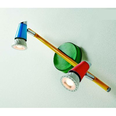 KOLOR 2 LED APPLIQUE PLAFONIERA MULTICOLORE CON FARETTI LED DIREZIONABILI Illuminando - Cristalensi Shop Online