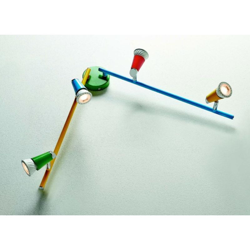 KOLOR 4 LED PLAFONIERA APPLIQUE MULTICOLORE CON LAMPADINE LED DI ILLUMINANDO Illuminando - Cristalensi Shop Online