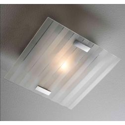 LINEAR PICCOLA PLAFONIERA IN VETRO SERIGRAFATO 30X30 CM ECONOMICA Illuminando - Cristalensi Shop Online