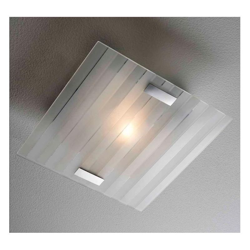 LINEAR PICCOLA PLAFONIERA IN VETRO SERIGRAFATO 30X30 CM ECONOMICA Illuminando - Cristalensi Shop Online