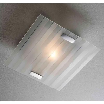 LINEAR PICCOLA PLAFONIERA IN VETRO SERIGRAFATO 30X30 CM ECONOMICA Illuminando - Cristalensi Shop Online