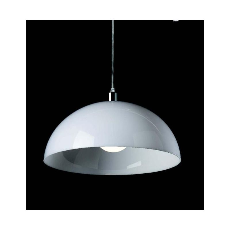 LORIS 40 SOSPENSIONE SINGOLA IN POLICARBONATO BIANCO DIAMETRO CM 40 MODERNA DI ILLUMINANDO Illuminando - Cristalensi Shop Online