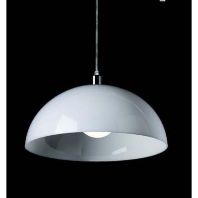 LORIS 40 SOSPENSIONE SINGOLA IN POLICARBONATO BIANCO DIAMETRO CM 40 MODERNA DI ILLUMINANDO Illuminando - Cristalensi Shop Online