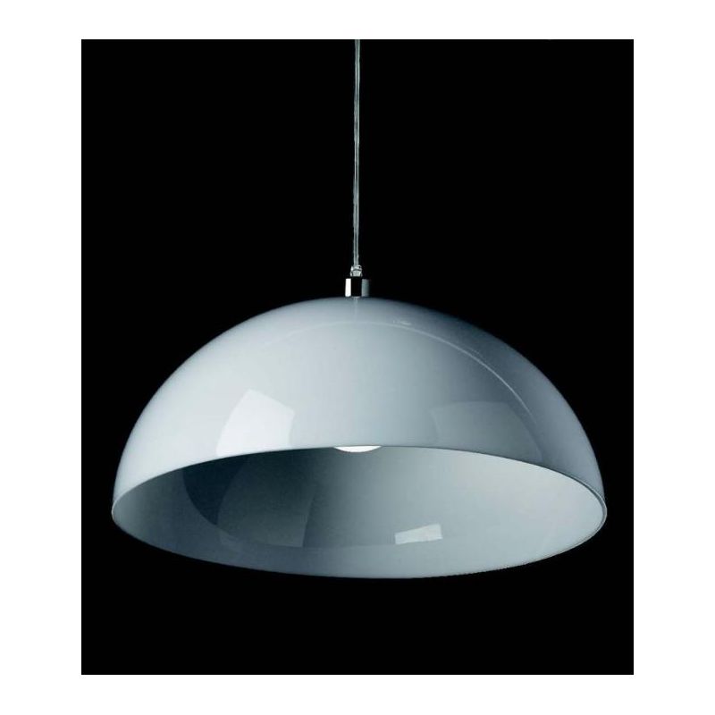 LORIS 50 SOSPENSIONE SINGOLA IN POLICARBONATO BIANCO DIAMETRO CM 50 MODERNA DI ILLUMINANDO Illuminando - Cristalensi Shop Online